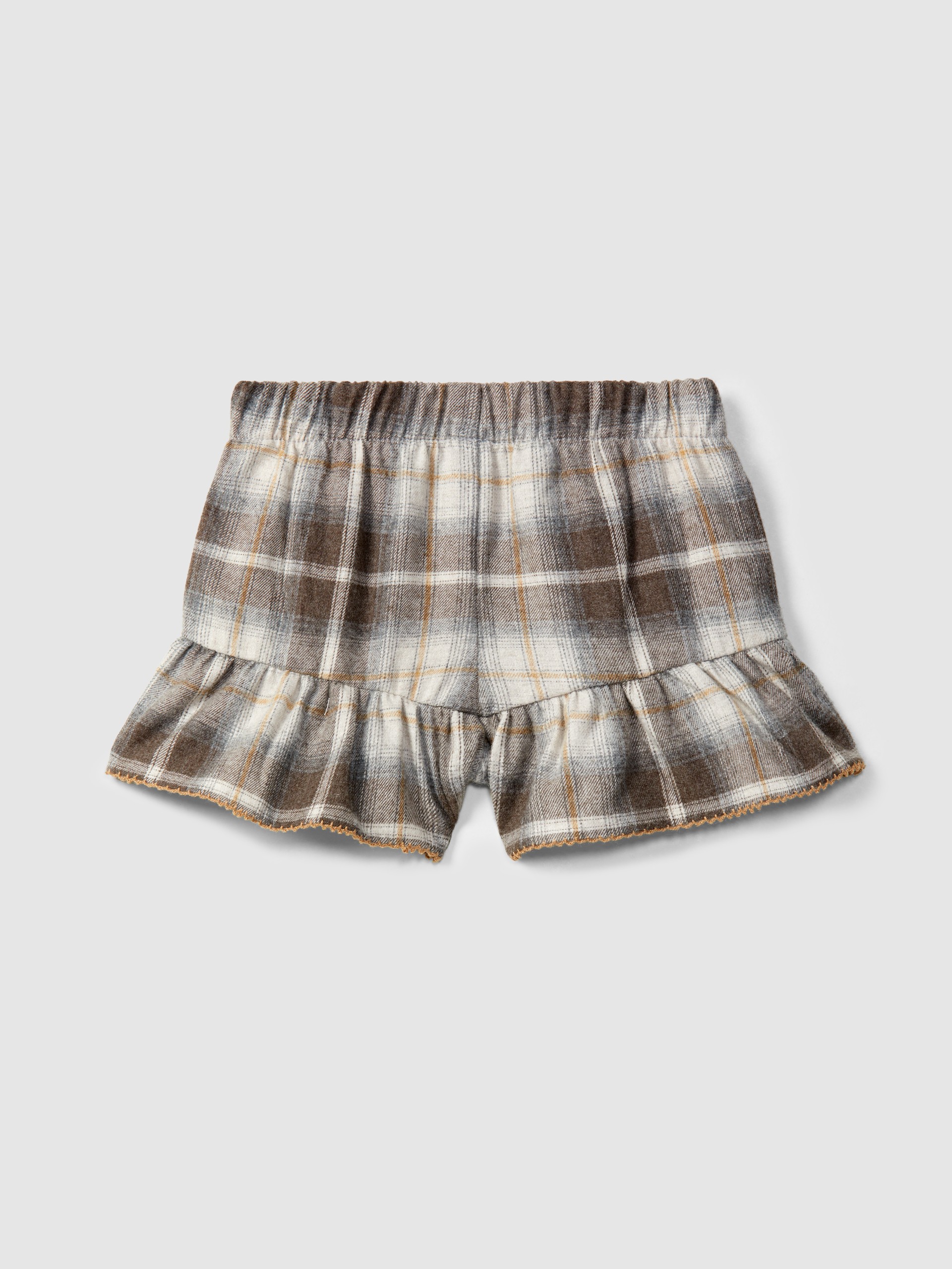 Bermudas pull-up de ajedrez con volante