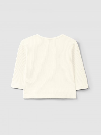 Longsleeve em malha canelada com bolso Longsleeve em malha canelada com bolso