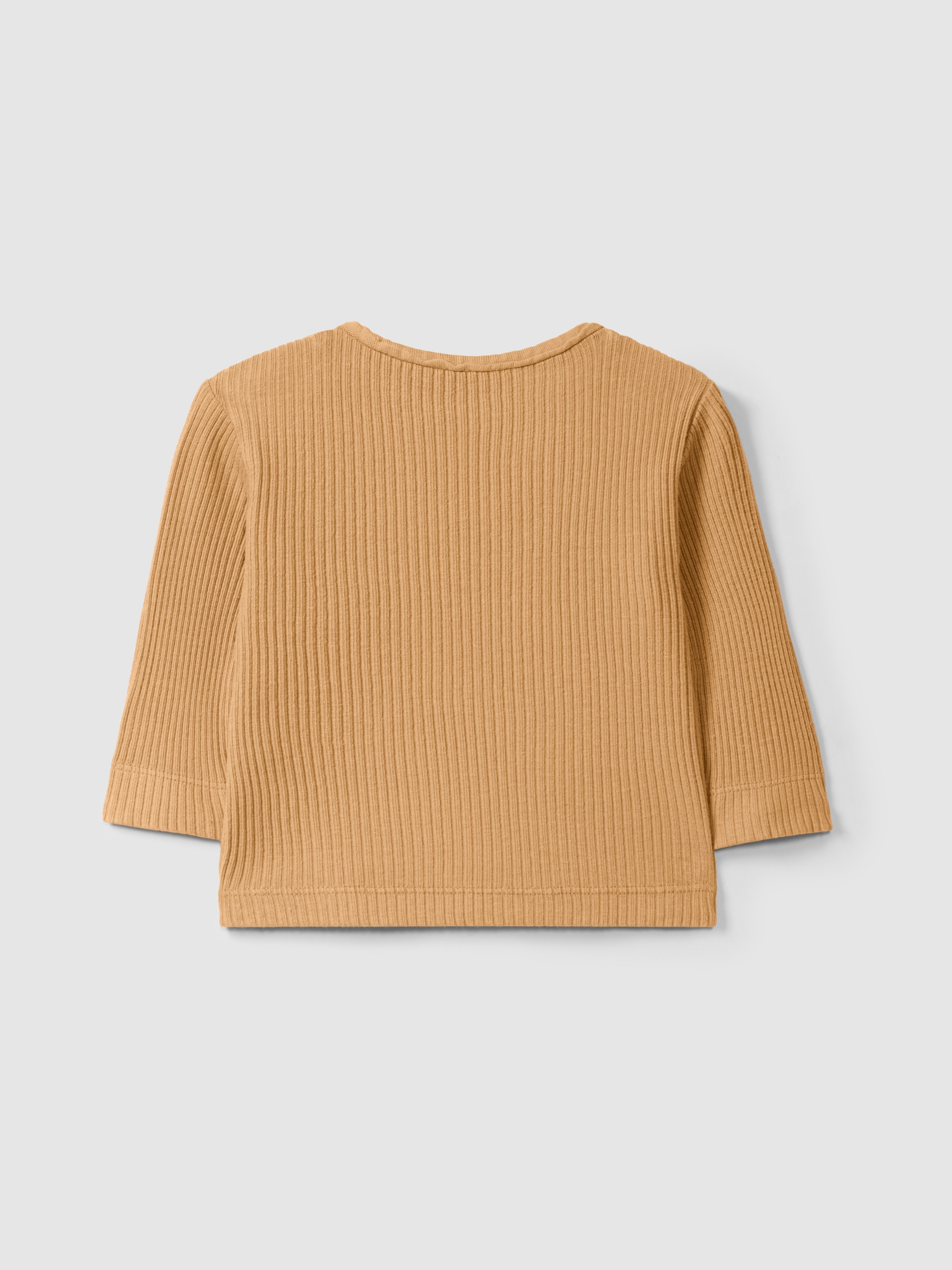 Longsleeve em malha canelada com bolso