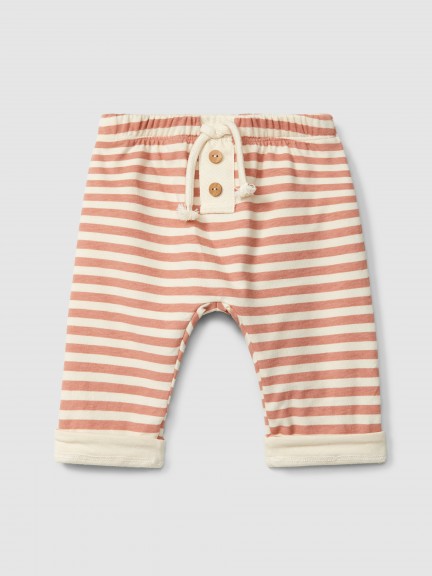 Pull-up striped pants Pull-up striped pants