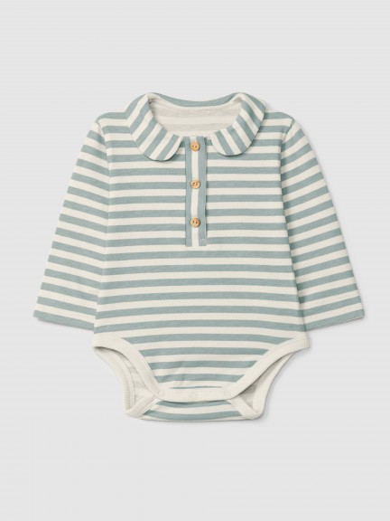 Body a rayas con cuello peter-pan