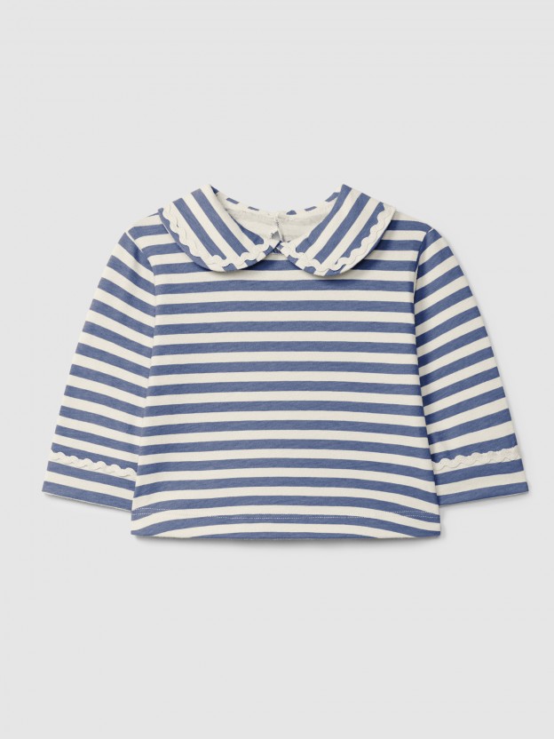Longsleeve à rayures avec détail de galon Longsleeve à rayures avec détail de galon