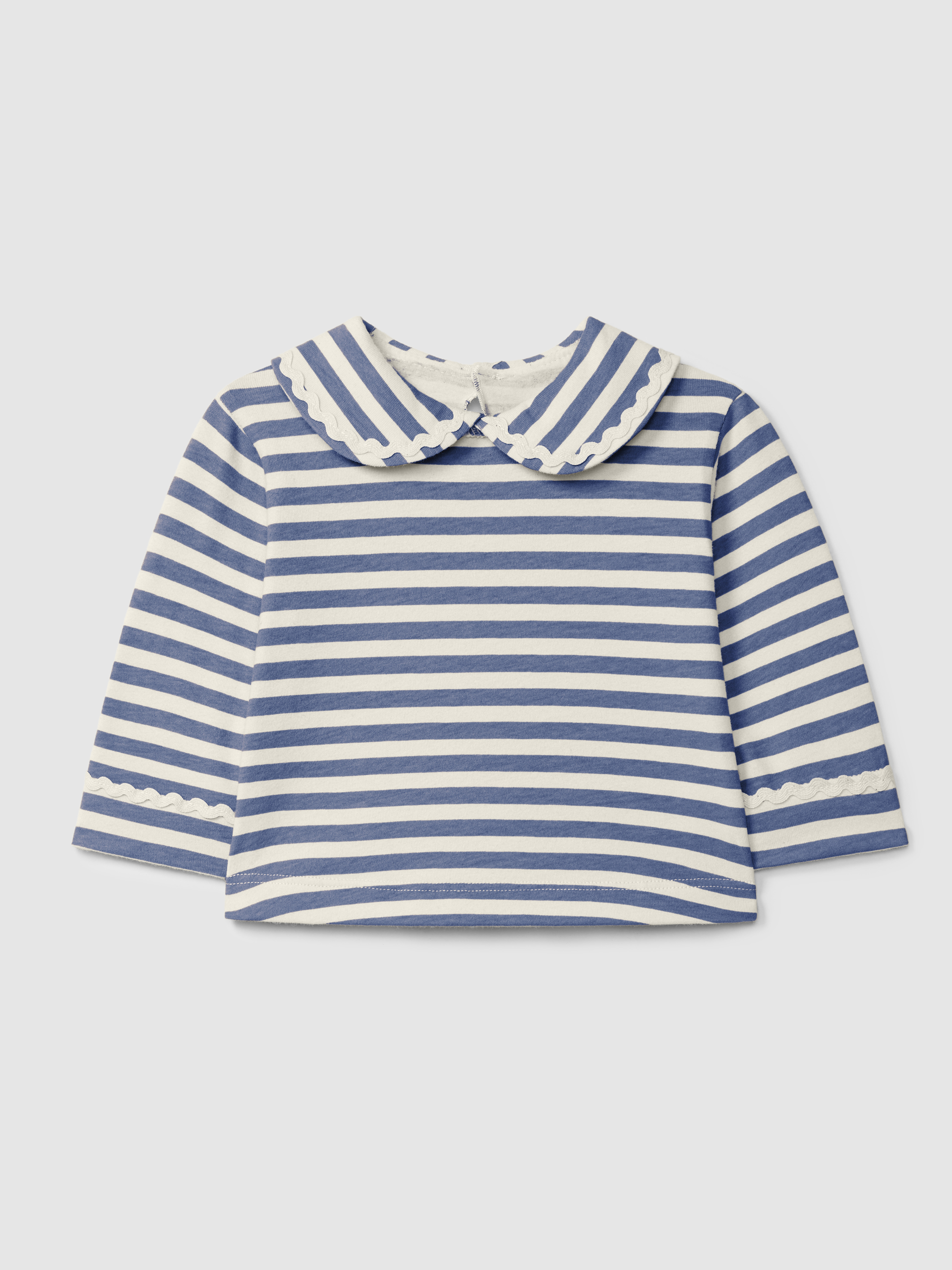 Striped longsleeve with rickrack detail