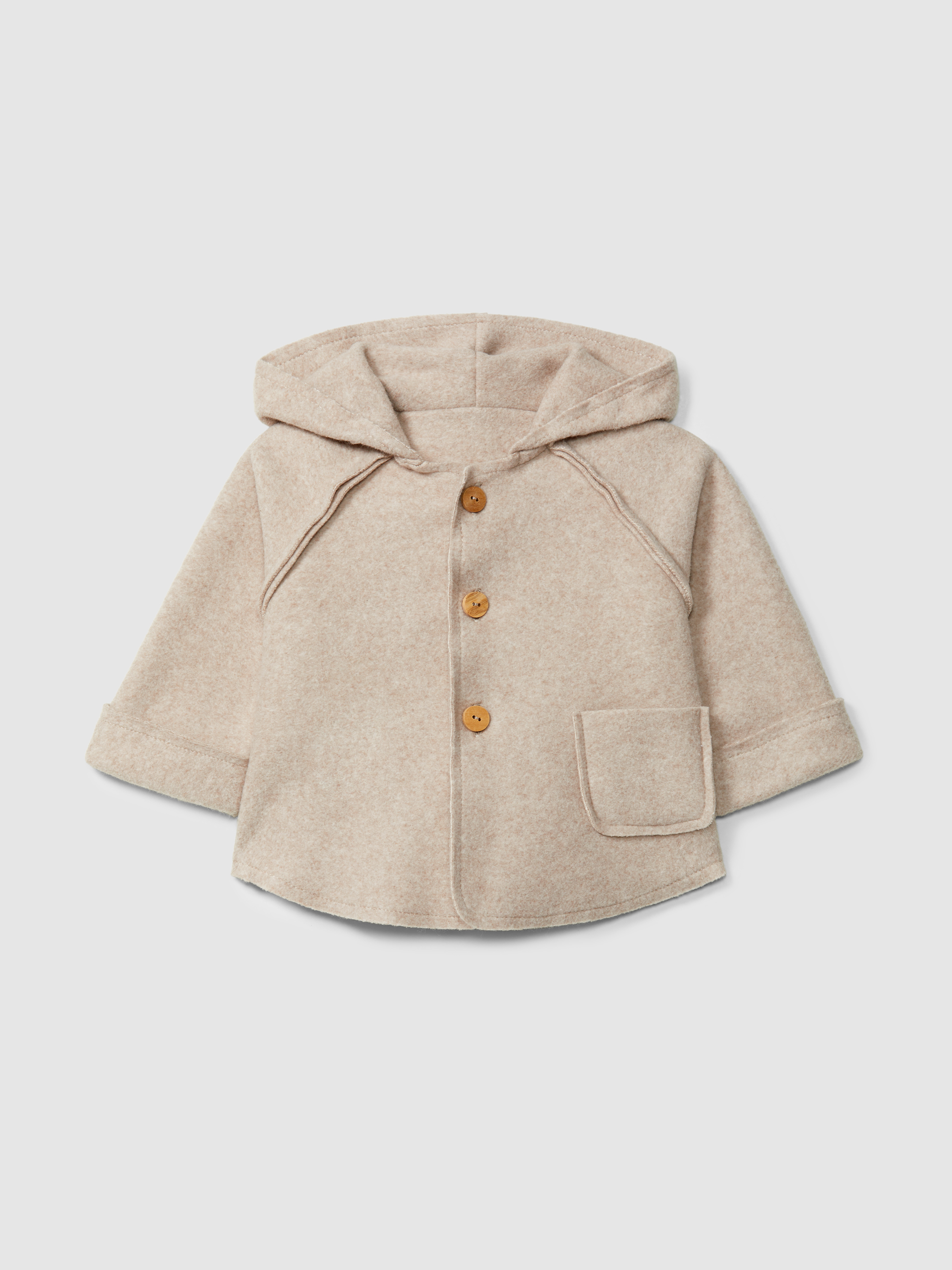 Chaqueta con capucha en tejido polar de algodón orgánico