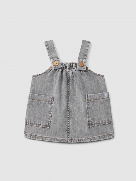 Jupe-salopette en denim en coton biologique
