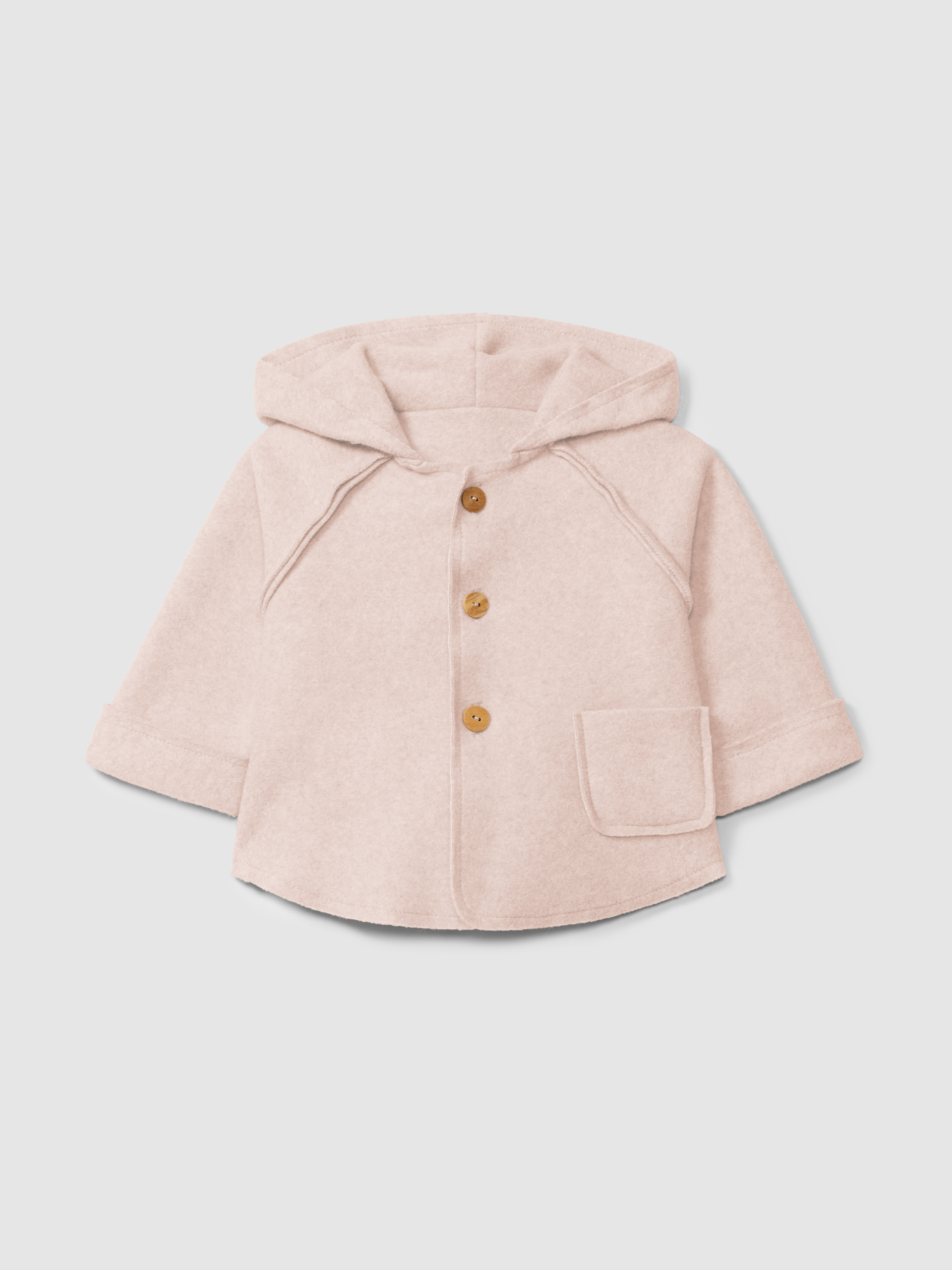 Chaqueta con capucha en tejido polar de algodón orgánico