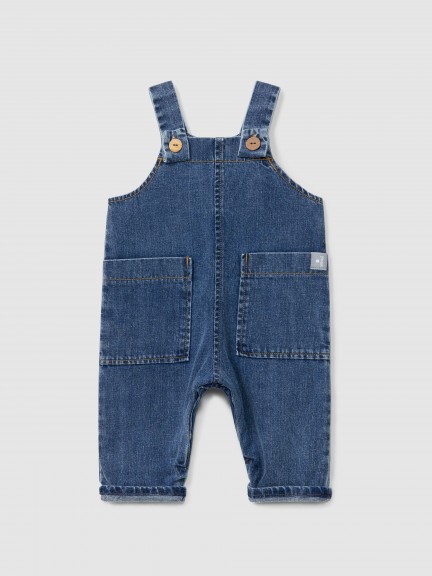 Organic cotton denim dungarees