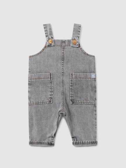 Peto en denim de algodón orgánico Peto en denim de algodón orgánico