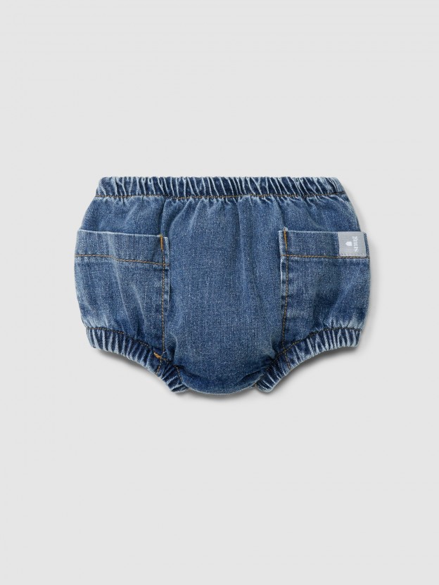 Tapa fraldas pull-up em denim de algodão orgânico Tapa fraldas pull-up em denim de algodão orgânico