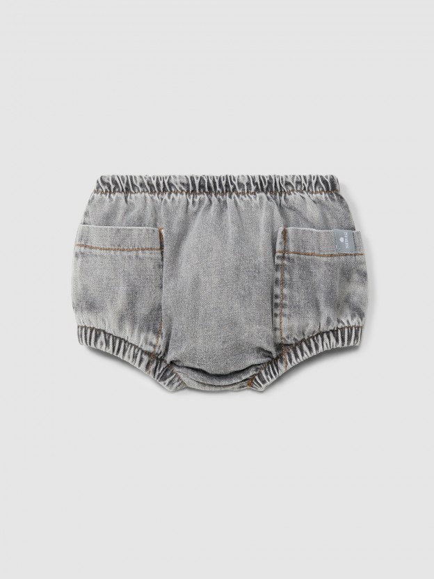 Tapa fraldas pull-up em denim de algodão orgânico Tapa fraldas pull-up em denim de algodão orgânico