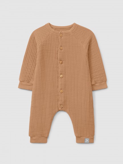 Double gauze romper with cotton padding