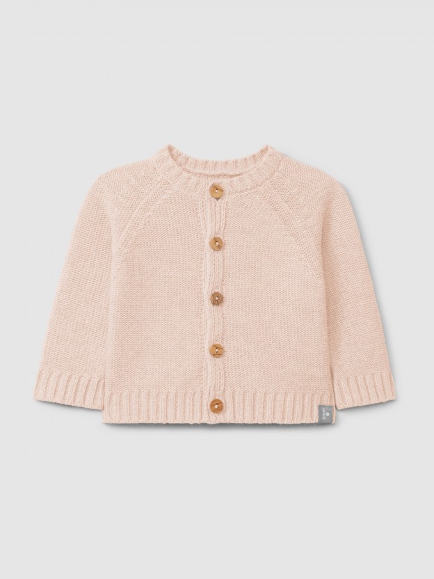 Gilet tricot� � col rond
