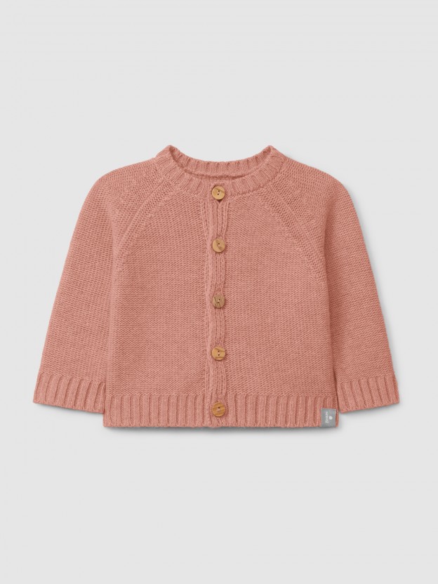 Knitted cardigan with a round neck Knitted cardigan with a round neck