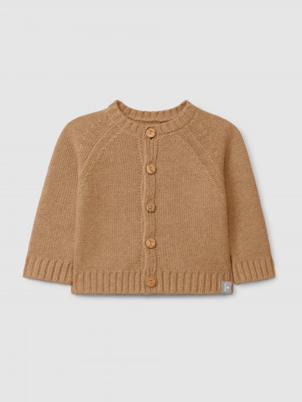 Knitted cardigan with a round neck Knitted cardigan with a round neck
