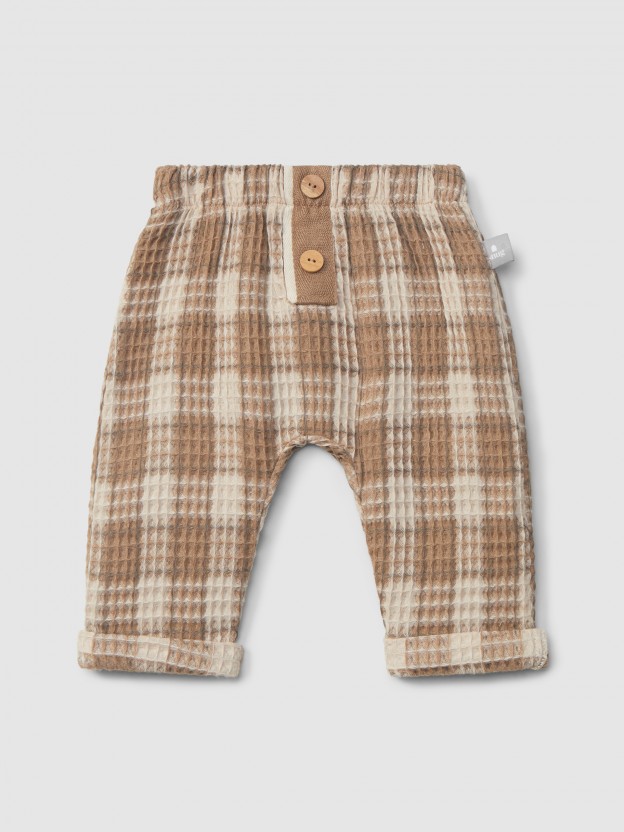 Pull-up pants in waffle weave Pull-up pants in waffle weave