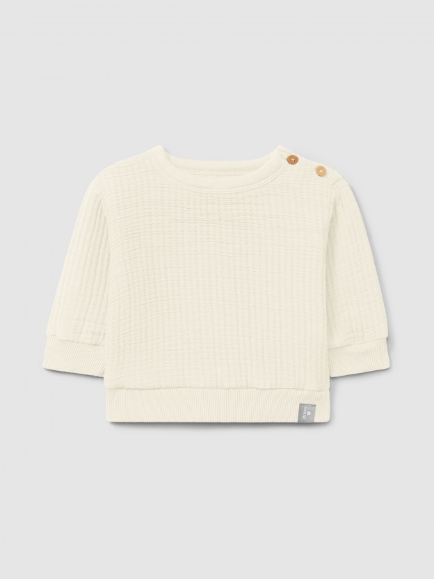 Sweatshirt em gaze dupla com enchimento
