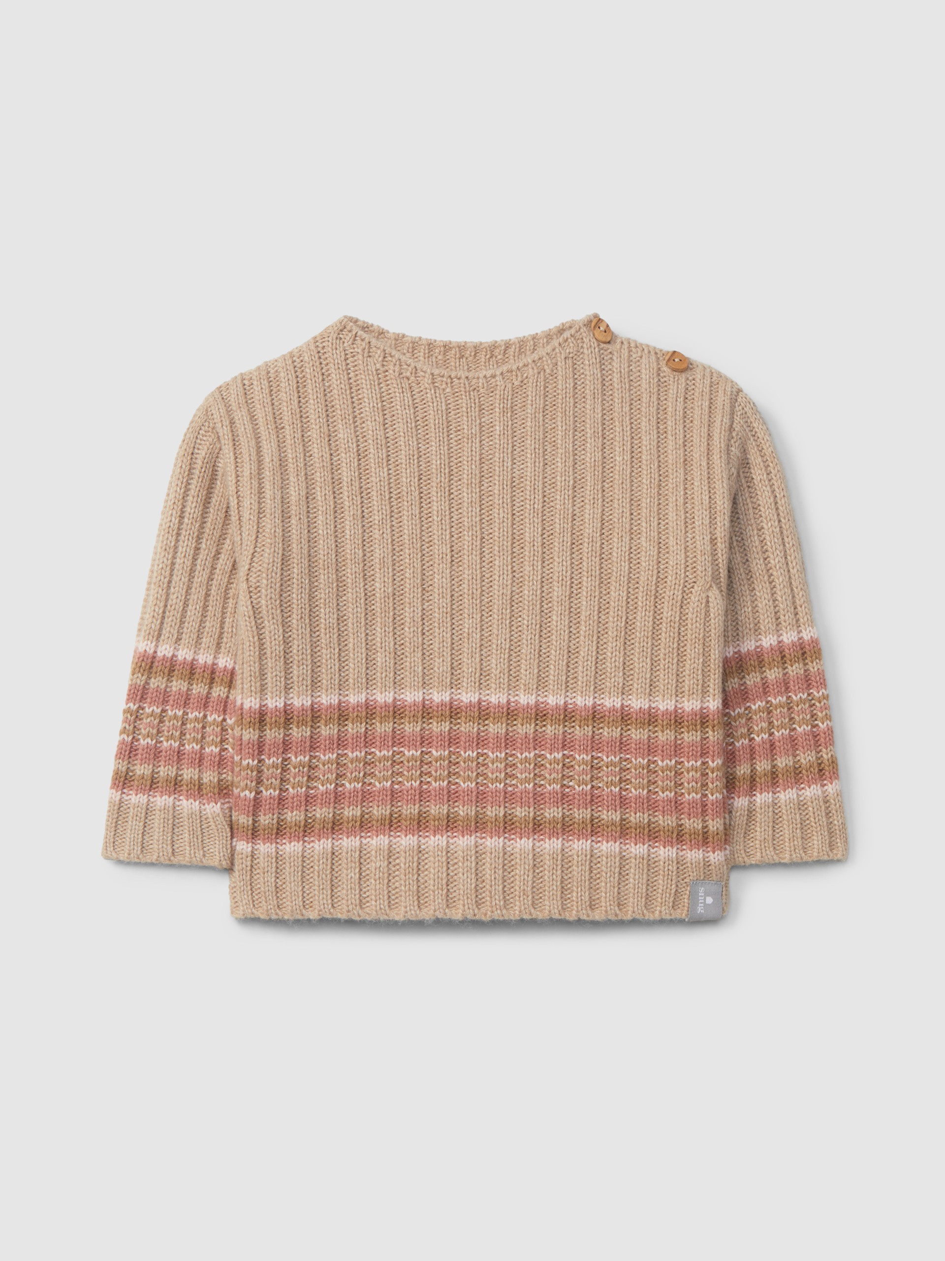 Pull tricoté avec barre à rayures