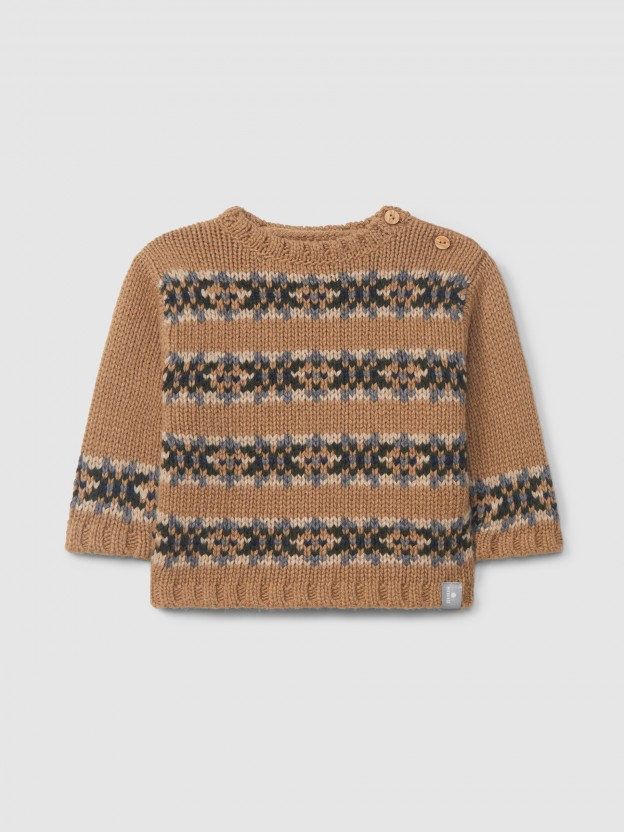 Knitted jumper with jacquard Knitted jumper with jacquard