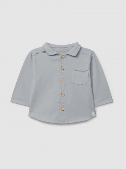 Polo con cuello de pico en algod�n org�nico