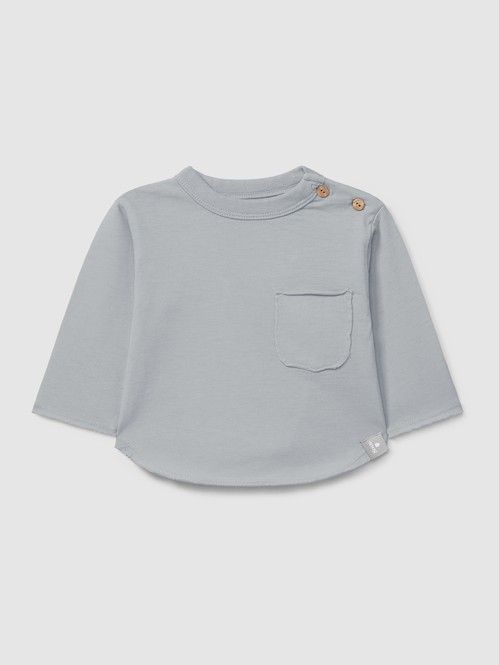 Camiseta de manga larga con bolsillo en algodón orgánico