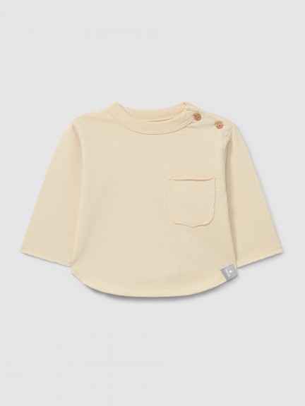 Longsleeve com bolso em algodão orgânico Longsleeve com bolso em algodão orgânico