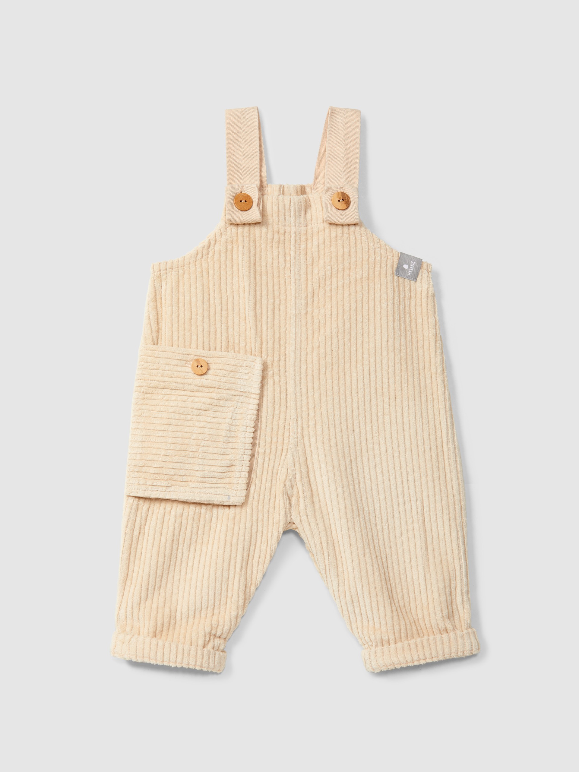 Ribbed velvet dungarees with pocket