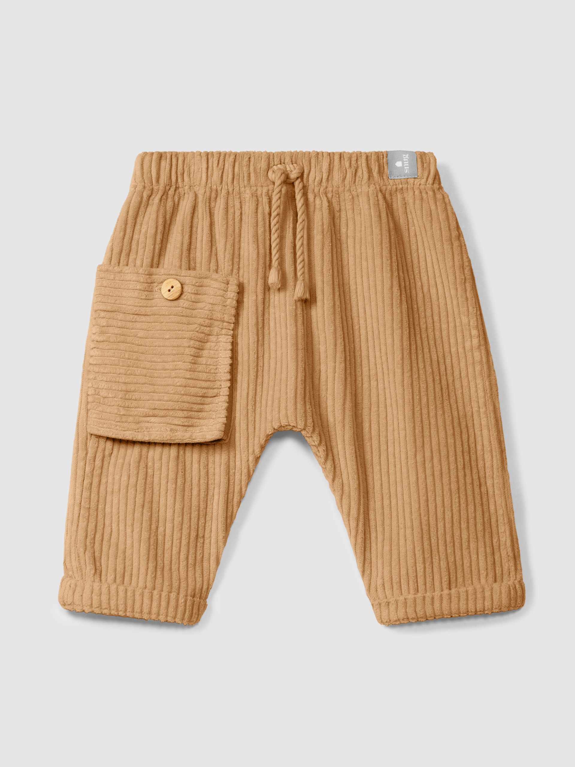 Pantalones pull-up en terciopelo acanalado con bolsillo