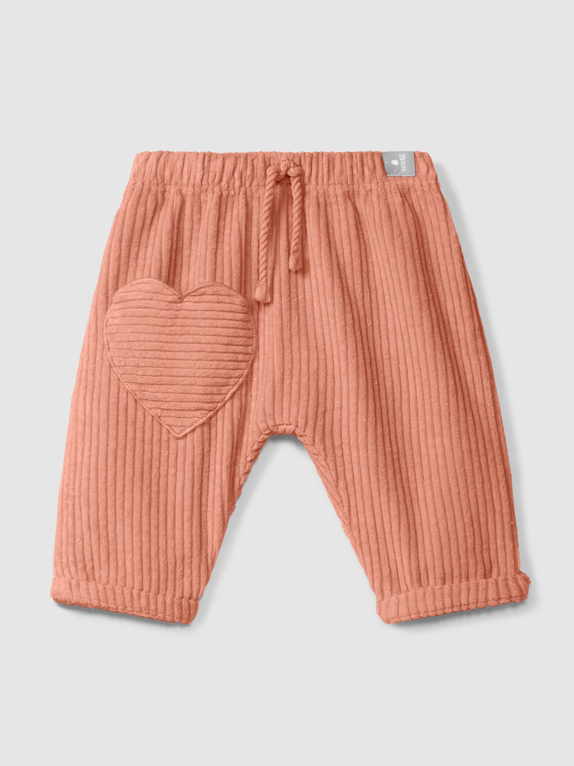 Pantalon pull-up en velours cannelé avec poche en cœur