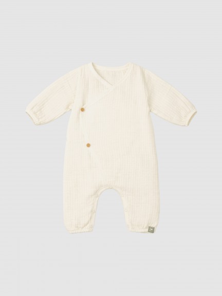 Petit ensemble croisé en gaze double avec remplissage en coton Petit ensemble croisé en gaze double avec remplissage en coton