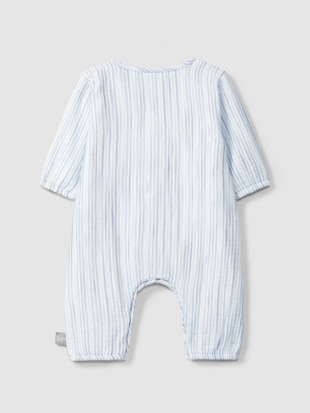 Printed gauze romper Printed gauze romper