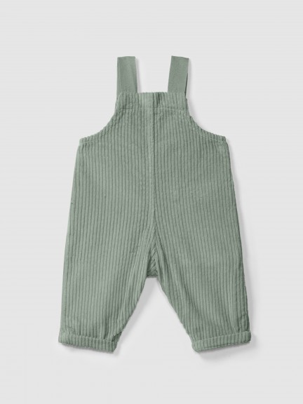 Jardineiras em veludo canelado com bolso Jardineiras em veludo canelado com bolso