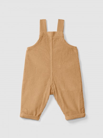 Jardineiras em veludo canelado com bolso Jardineiras em veludo canelado com bolso