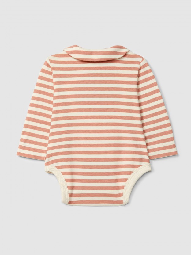 Body a rayas con cuello peter-pan Body a rayas con cuello peter-pan