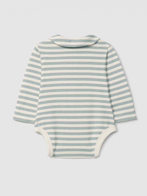 Body a rayas con cuello peter-pan Body a rayas con cuello peter-pan