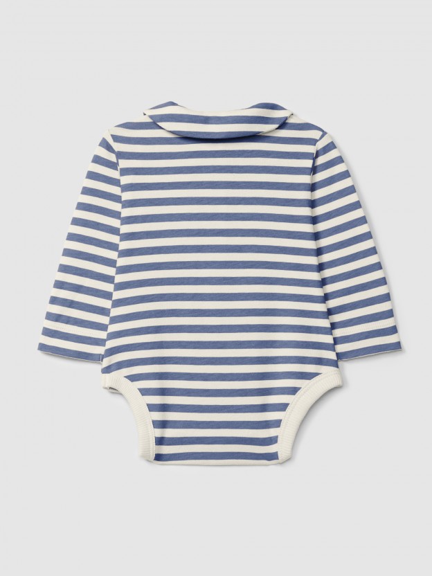 Body a rayas con cuello peter-pan Body a rayas con cuello peter-pan