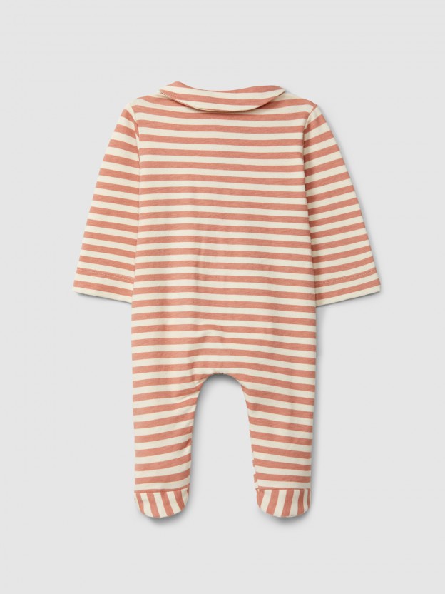 Trajecito a rayas con cuello peter-pan Trajecito a rayas con cuello peter-pan
