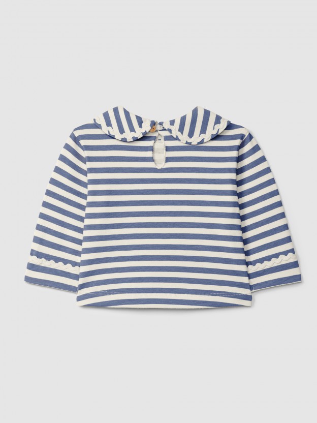 Longsleeve à rayures avec détail de galon Longsleeve à rayures avec détail de galon