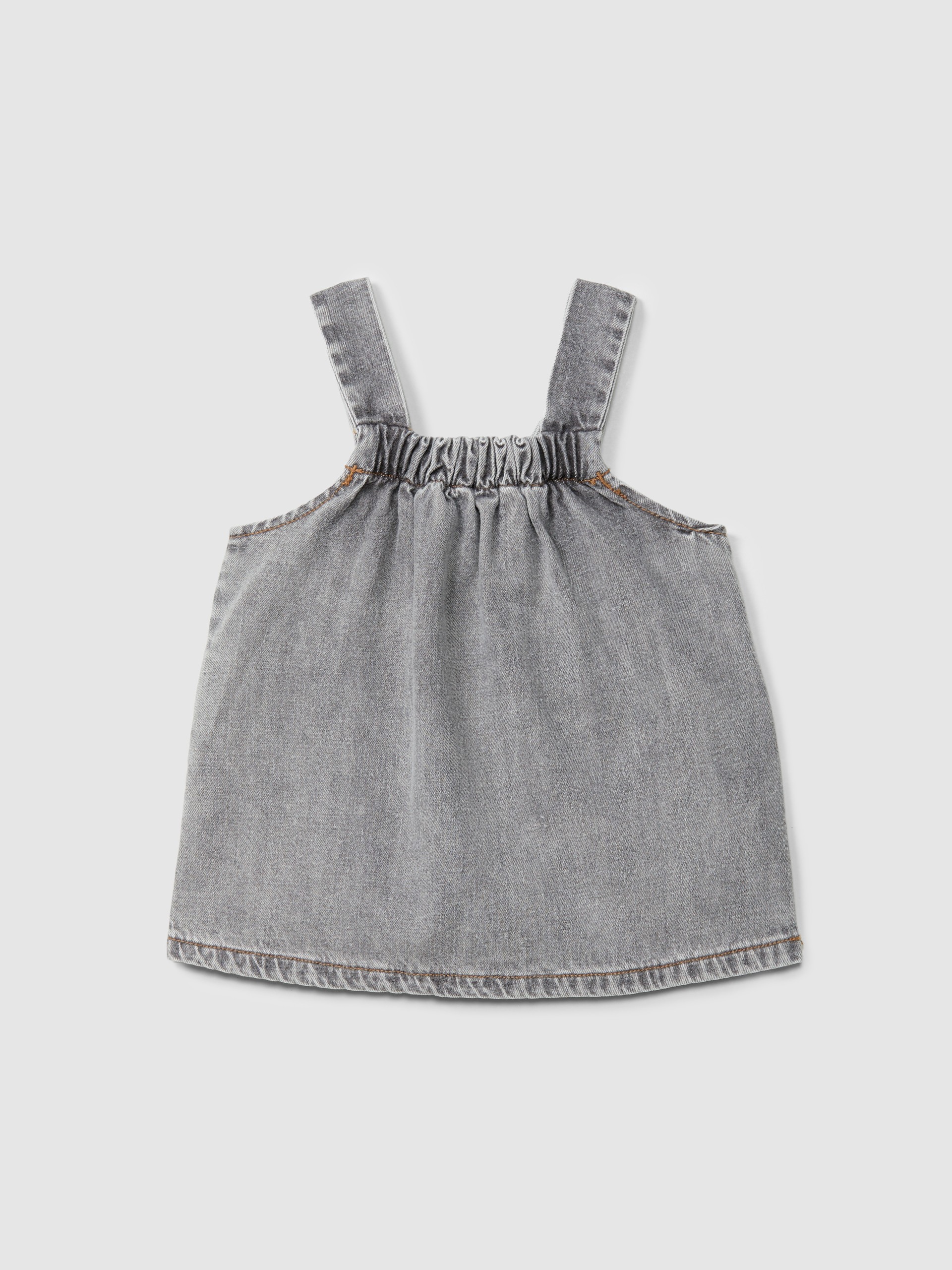 Falda con corpiño en denim de algodón orgánico