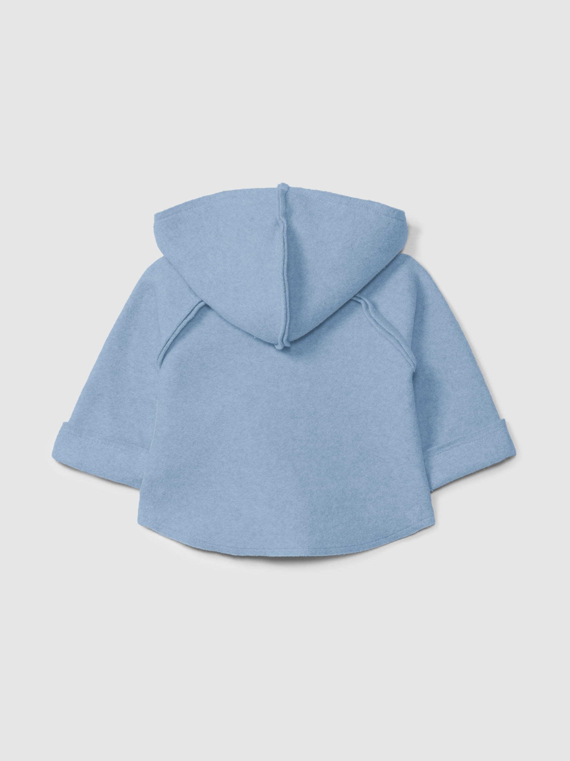 Hooded jacket in organic cotton fleece