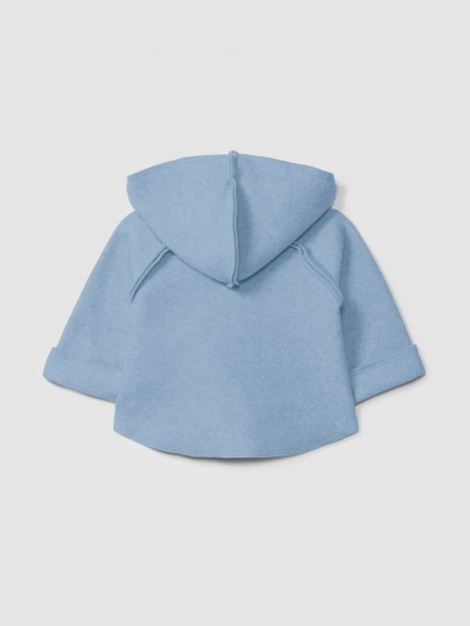 Hooded jacket in organic cotton fleece Hooded jacket in organic cotton fleece