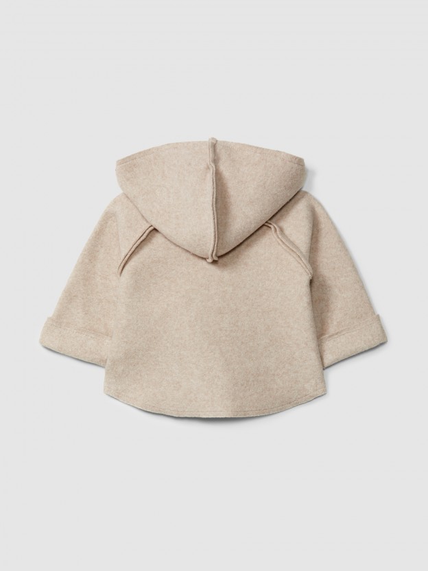 Chaqueta con capucha en tejido polar de algodón orgánico Chaqueta con capucha en tejido polar de algodón orgánico