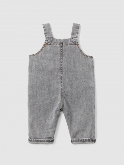 Peto en denim de algodón orgánico Peto en denim de algodón orgánico