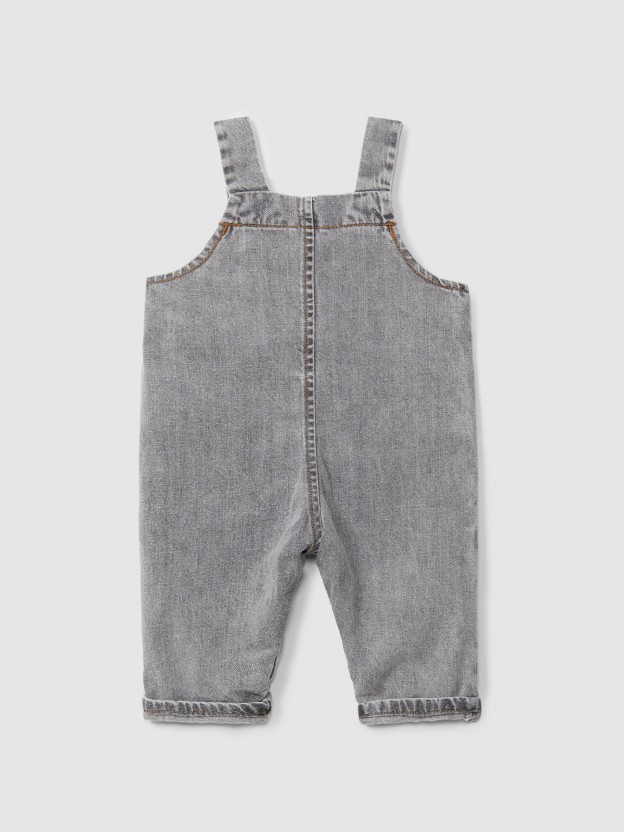 Peto en denim de algodón orgánico Peto en denim de algodón orgánico