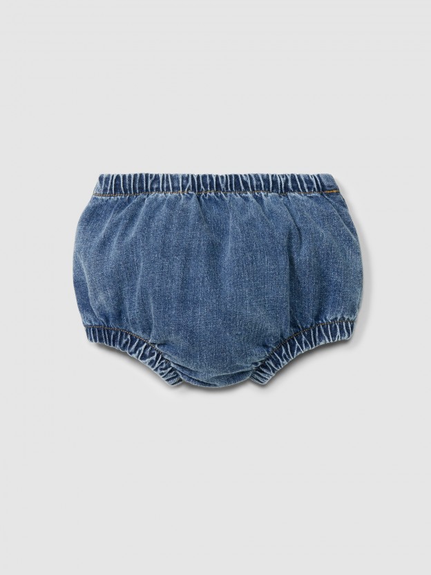 Tapa fraldas pull-up em denim de algodão orgânico Tapa fraldas pull-up em denim de algodão orgânico