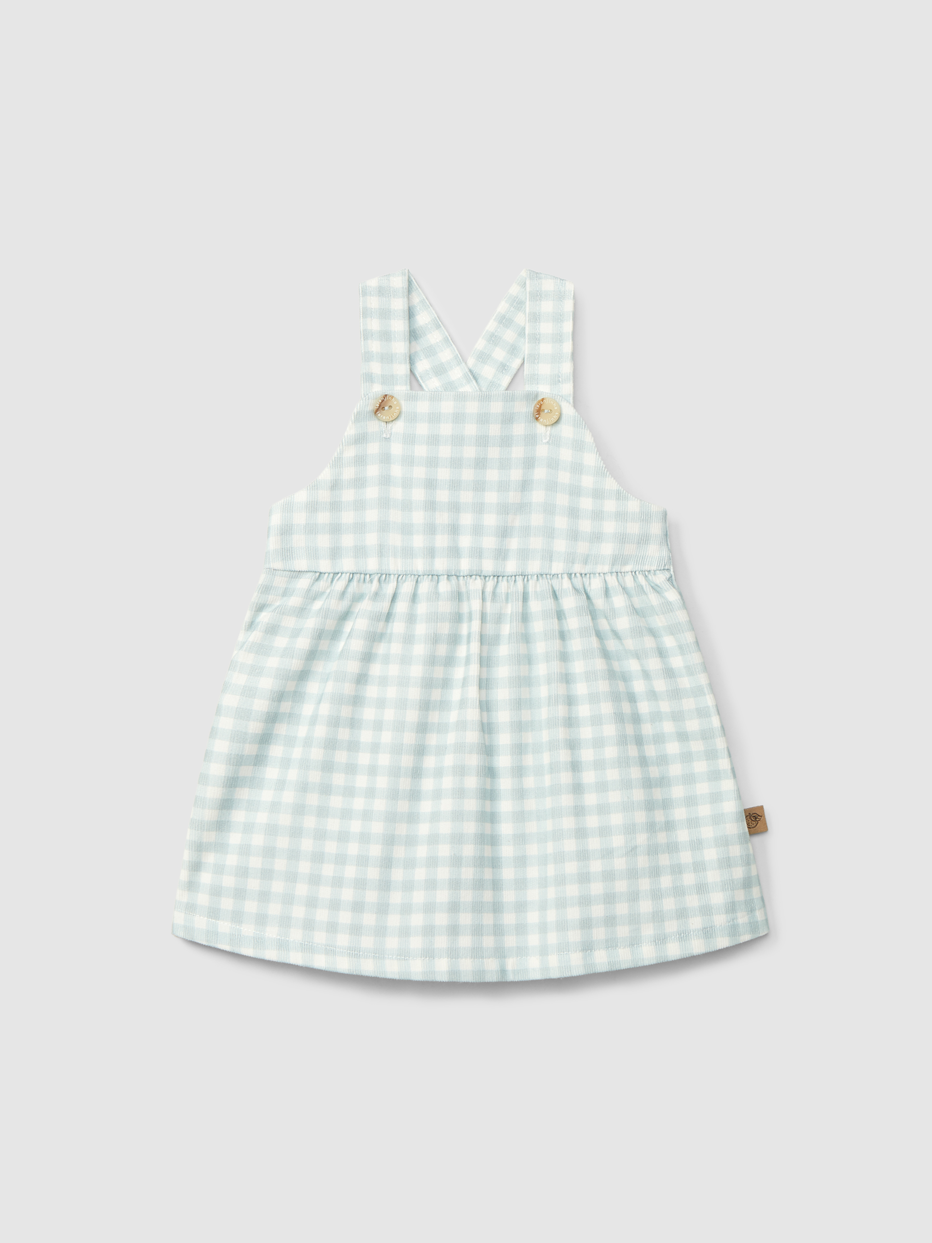 Corduroy print pinafore dress