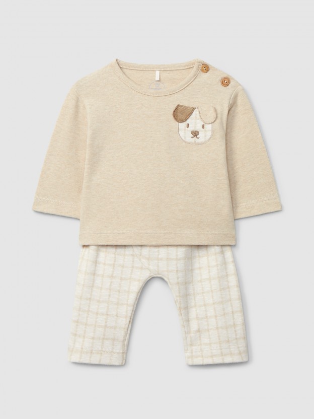 Conjunto de duas peças malha jacquard Conjunto de duas peças malha jacquard