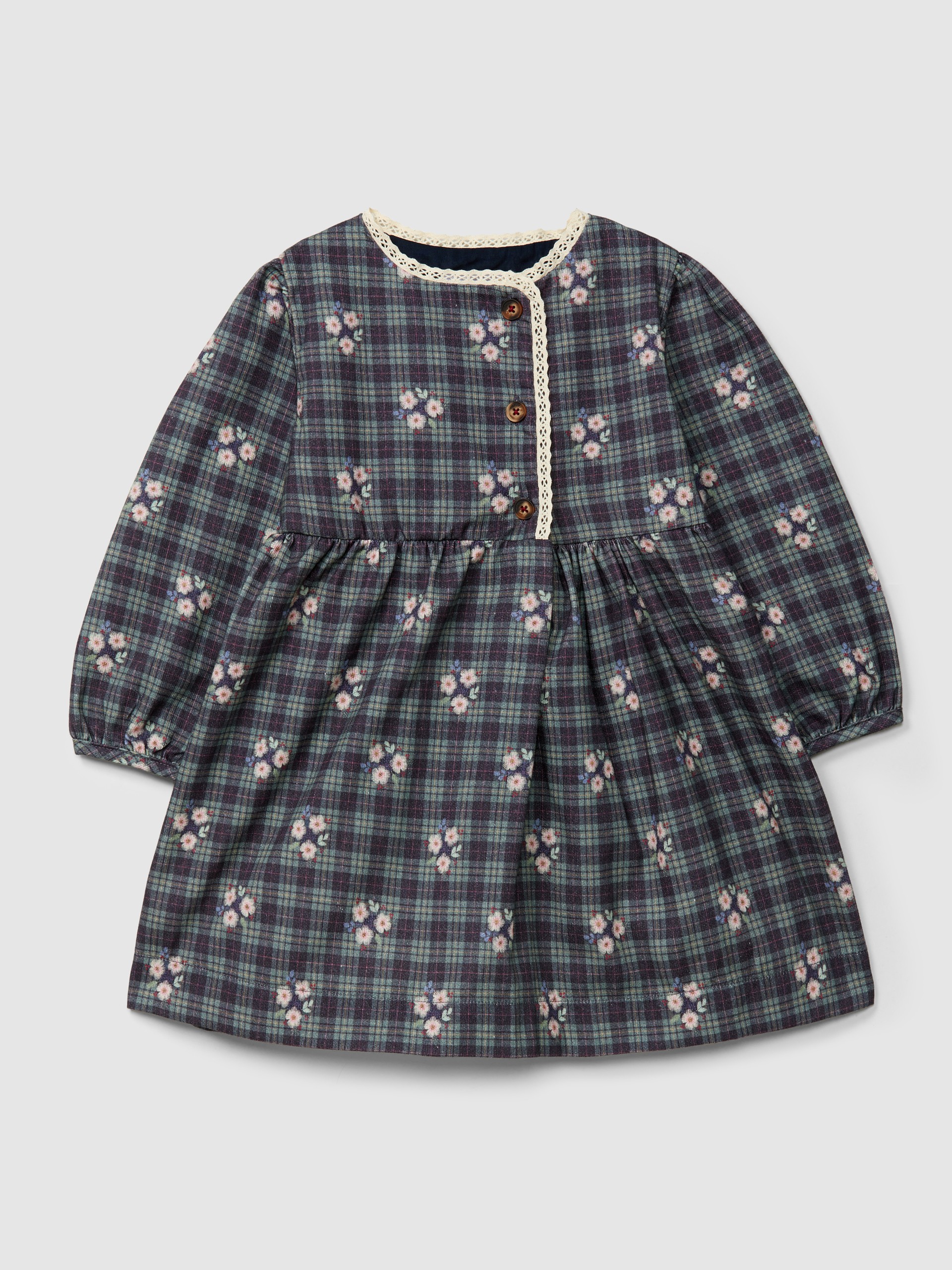 Robe imprimé fleuri avec détail en dentelle