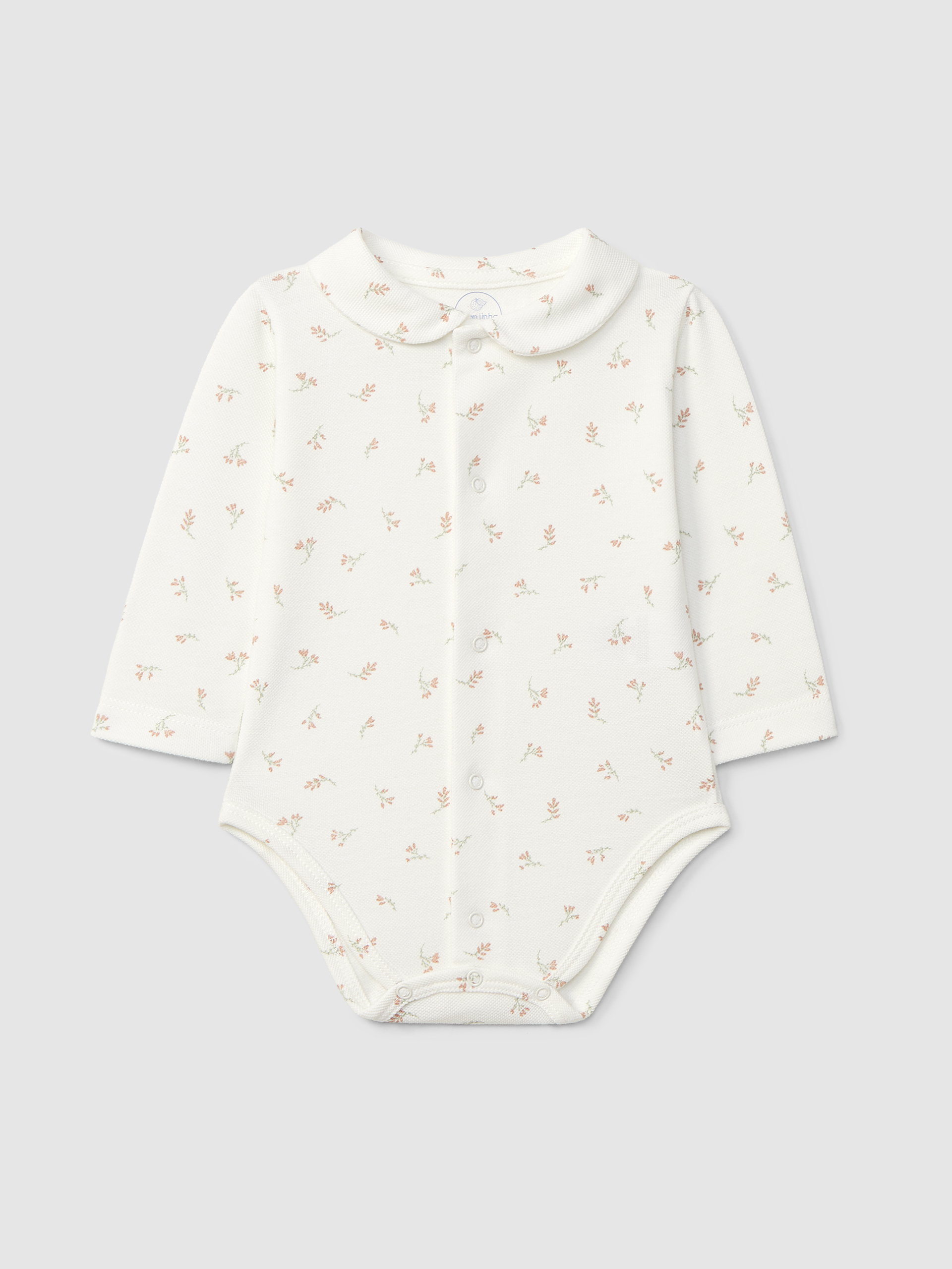 Piqué round collar bodysuit