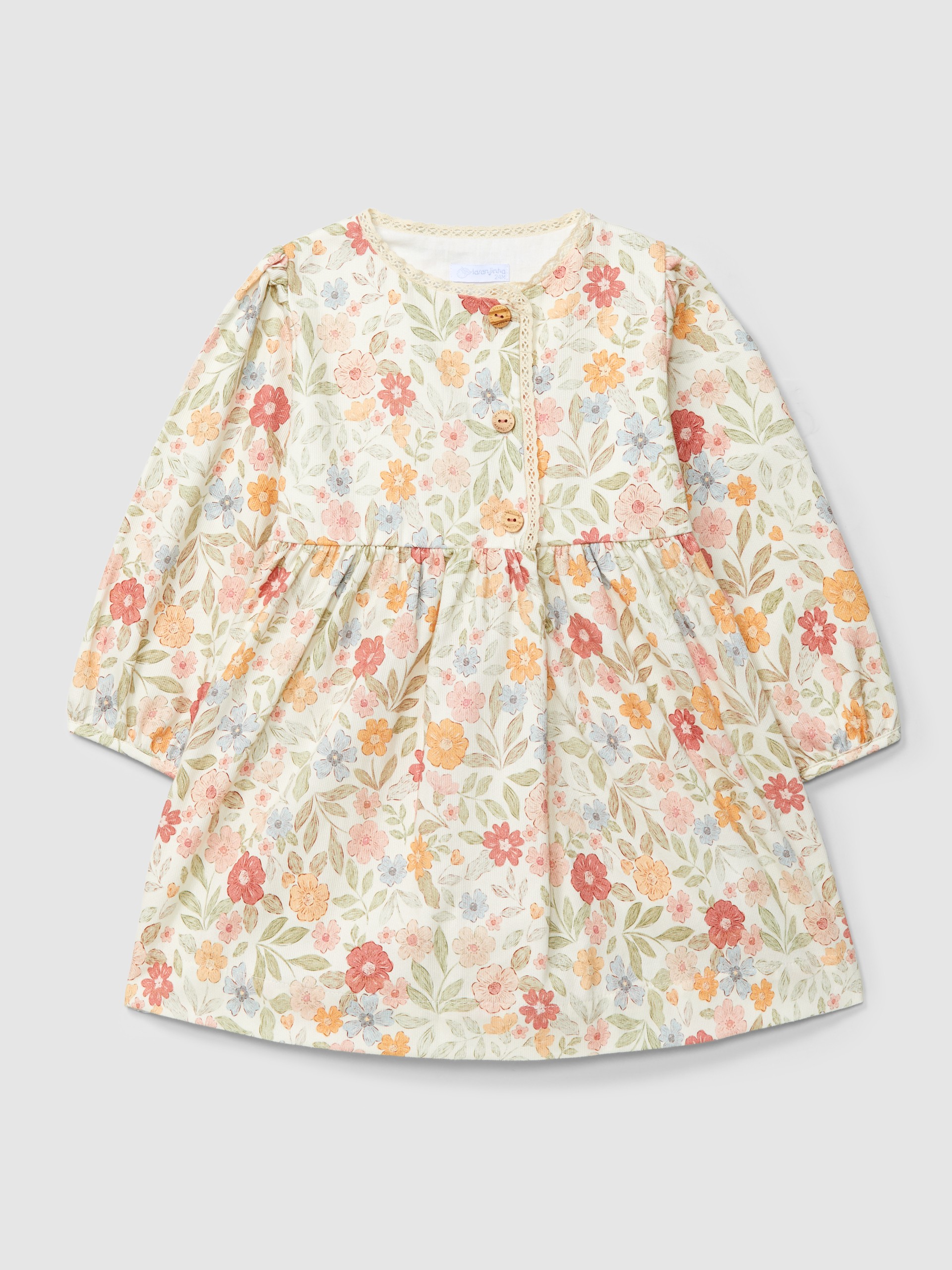 Robe imprimé fleuri avec détail en dentelle
