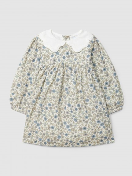 Dress floral with embroidered collar Dress floral with embroidered collar